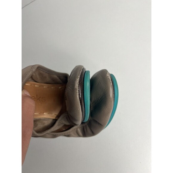 TIEKS by Gavrieli Taupe Ballet Flats Size 6 Classic Foldable Full Grain Leather - Picture 5 of 6
